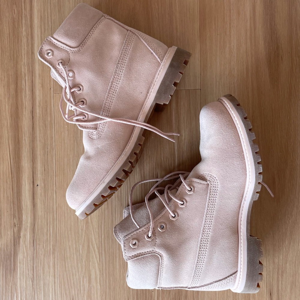 Pink Blush Timberlands. Worn once! Next to new. - Picture 5 of 6